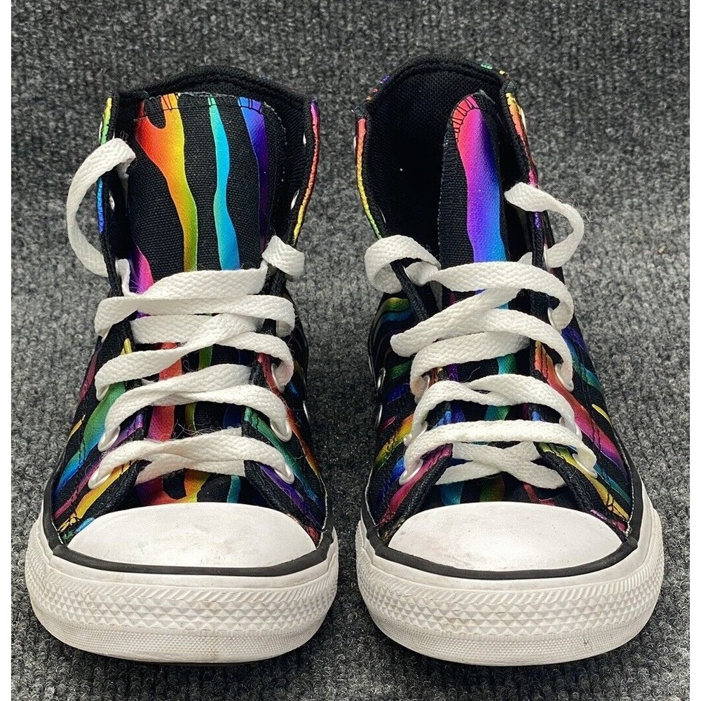CHUCK TAYLOR ALL STAR High Big Kids Size 3 Rainbow Zebra Black 667601f Sneakers - Picture 7 of 9